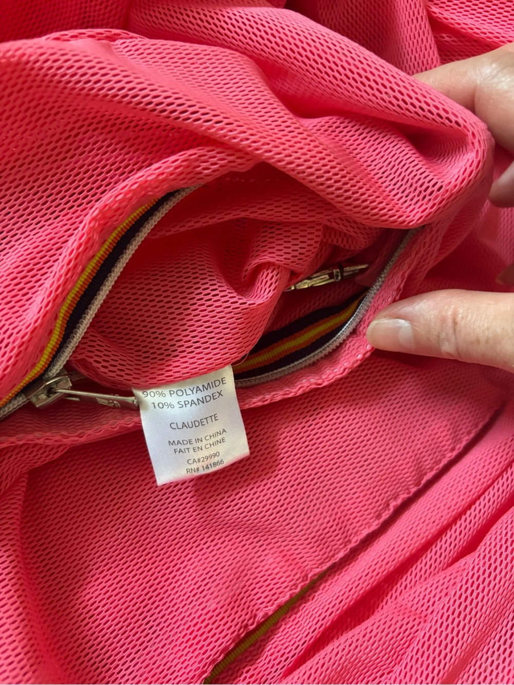 K-Way Coral Red Hooded Mesh Jacket - Picture 13 of 13